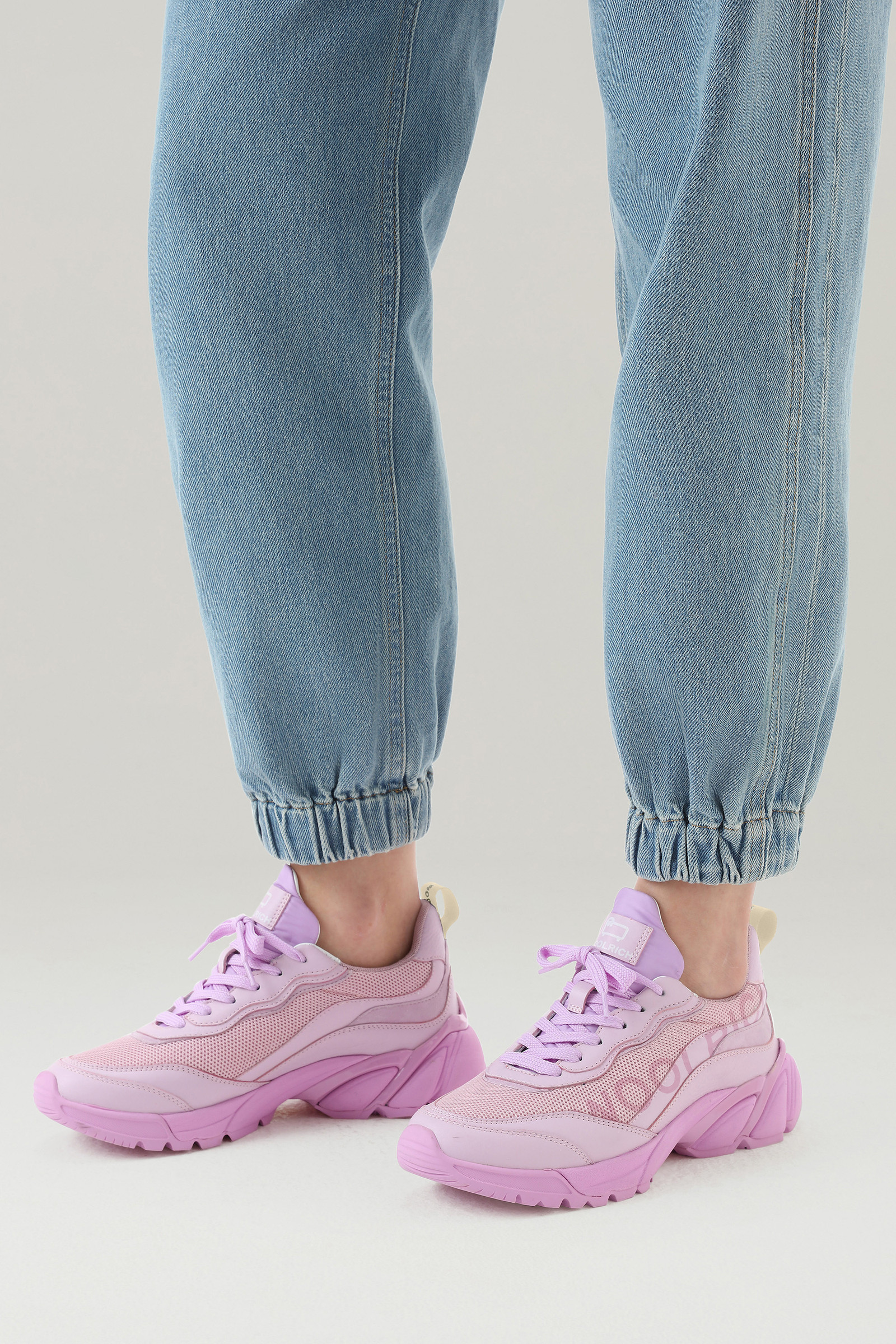 Tech Sneakers aus Veloursleder und gewalktem Leder rosa photo 6 | Woolrich