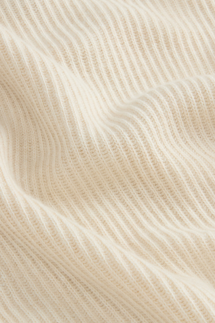 Half-Zipper Turtleneck Sweater in Wool and Cashmere Blend Beige photo 6 | Woolrich