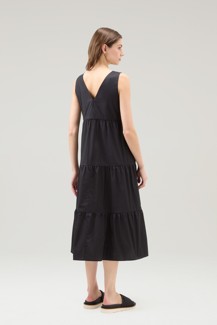 Langes Kleid aus reinem Baumwollpopeline Schwarz photo 3 | Woolrich