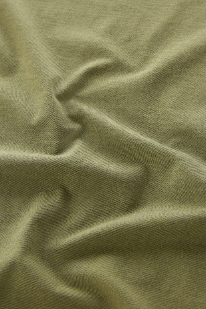 Garment-dyed zuiver katoenen T-shirt Groen photo 7 | Woolrich