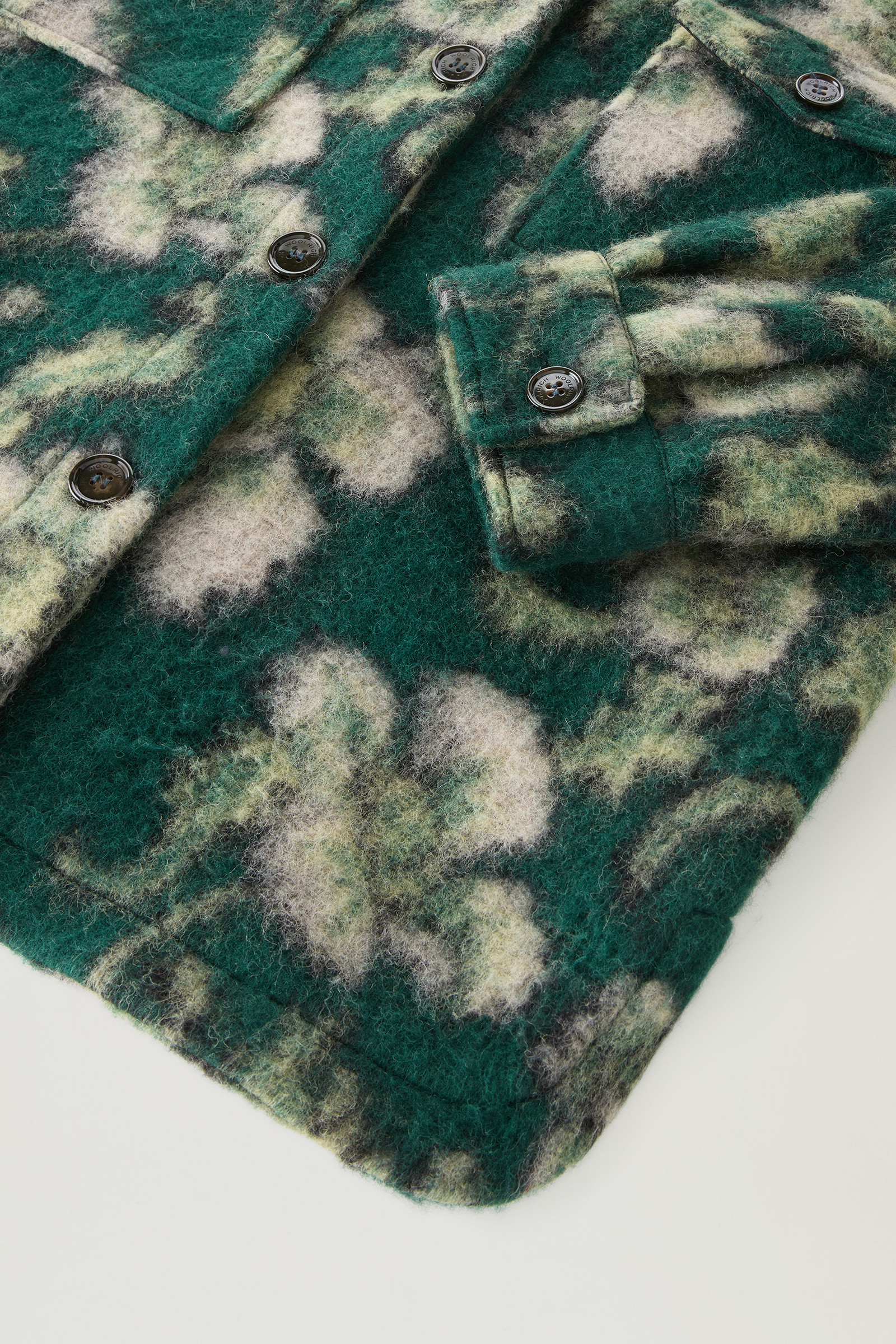 Gentry Overshirt in Wool Blend Green photo 7 | Woolrich