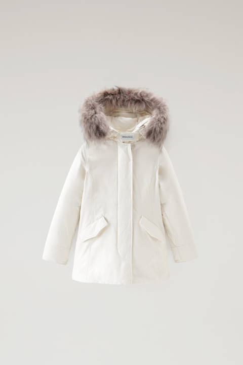 Arctic Parka mit abnehmbarem Pelzbesatz für Mädchen Weiß | Woolrich