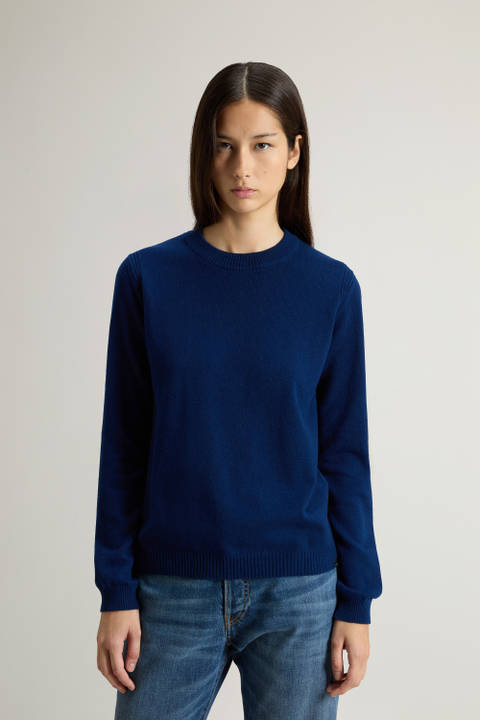 Pure Cashmere Sweater with Boat Neck Blue | Woolrich