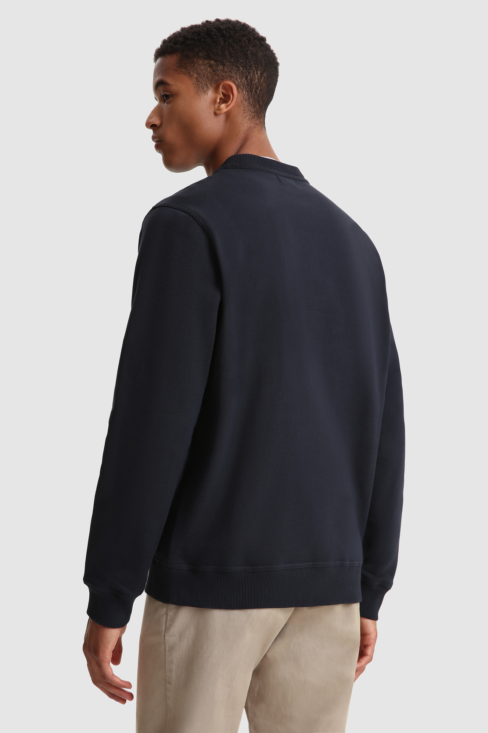 Luxuriöses Sweatshirt mit Rundhalsausschnitt und geprägtem Logo