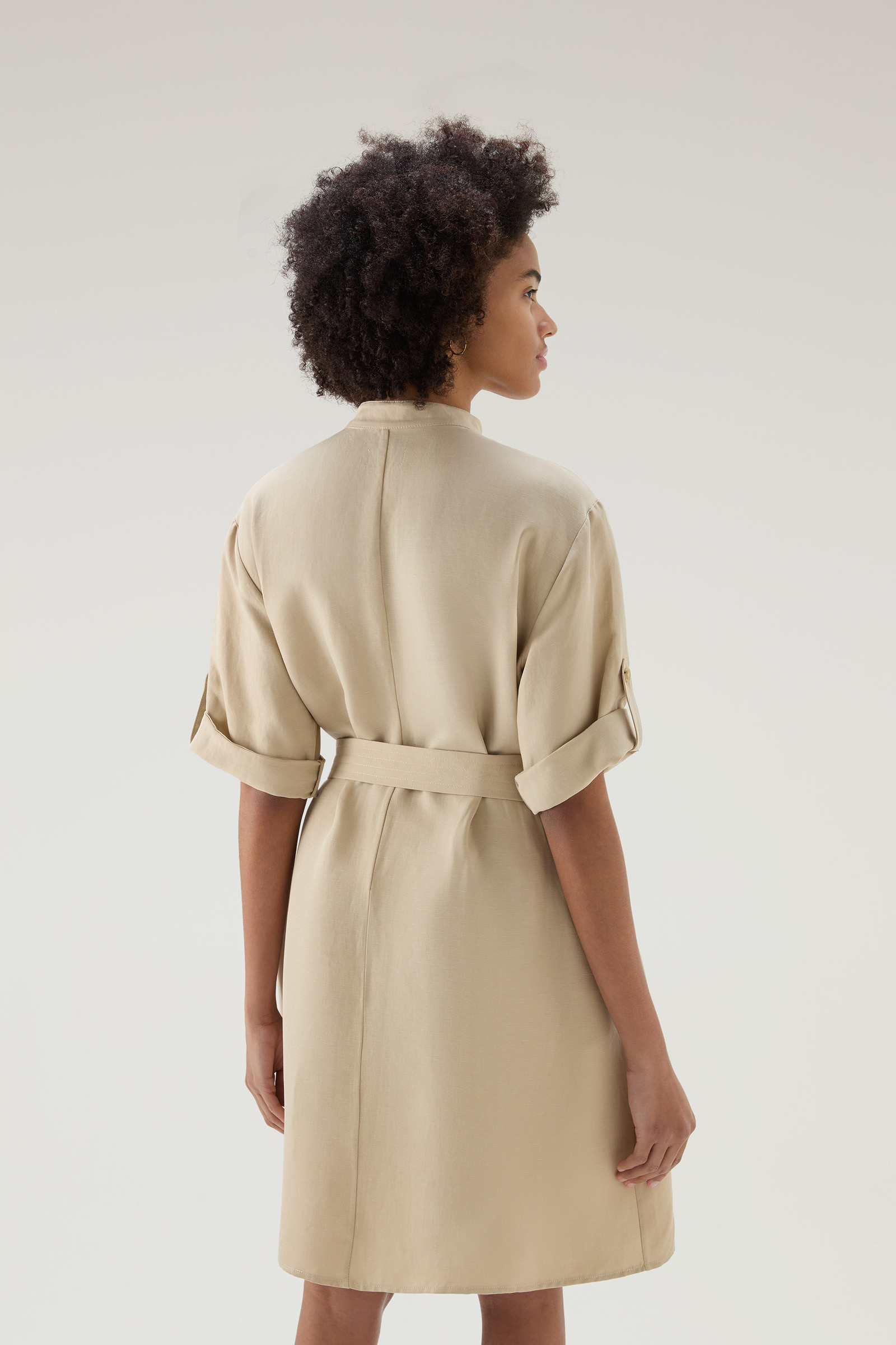 Utility-jurk van linnen met riem beige photo 3 | Woolrich