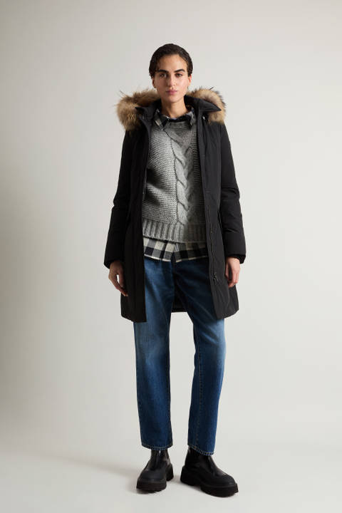 Modern Vail Parka with Detachable Hood Black | Woolrich