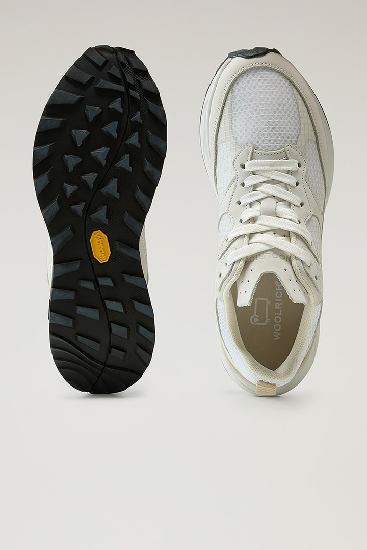 Running Sneakers in Ripstop Fabric and Nubuck Leather White photo 4 | Woolrich