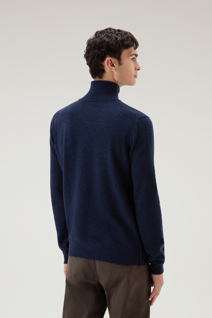 Turtleneck Sweater in Merino Wool Blend Blue photo 3 | Woolrich