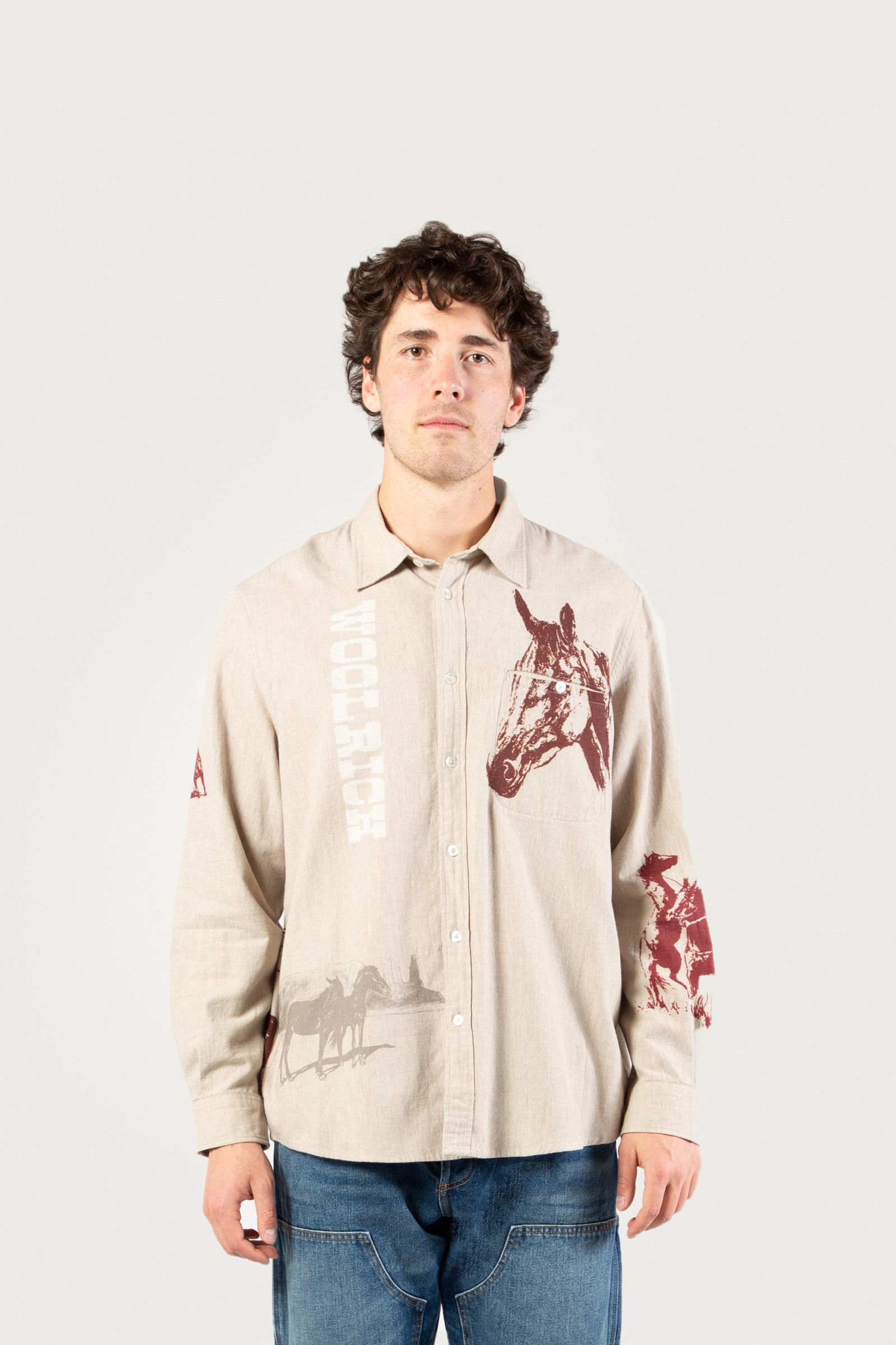 Flanellen overhemd met westernprint - One of These Days / Woolrich wit | Woolrich