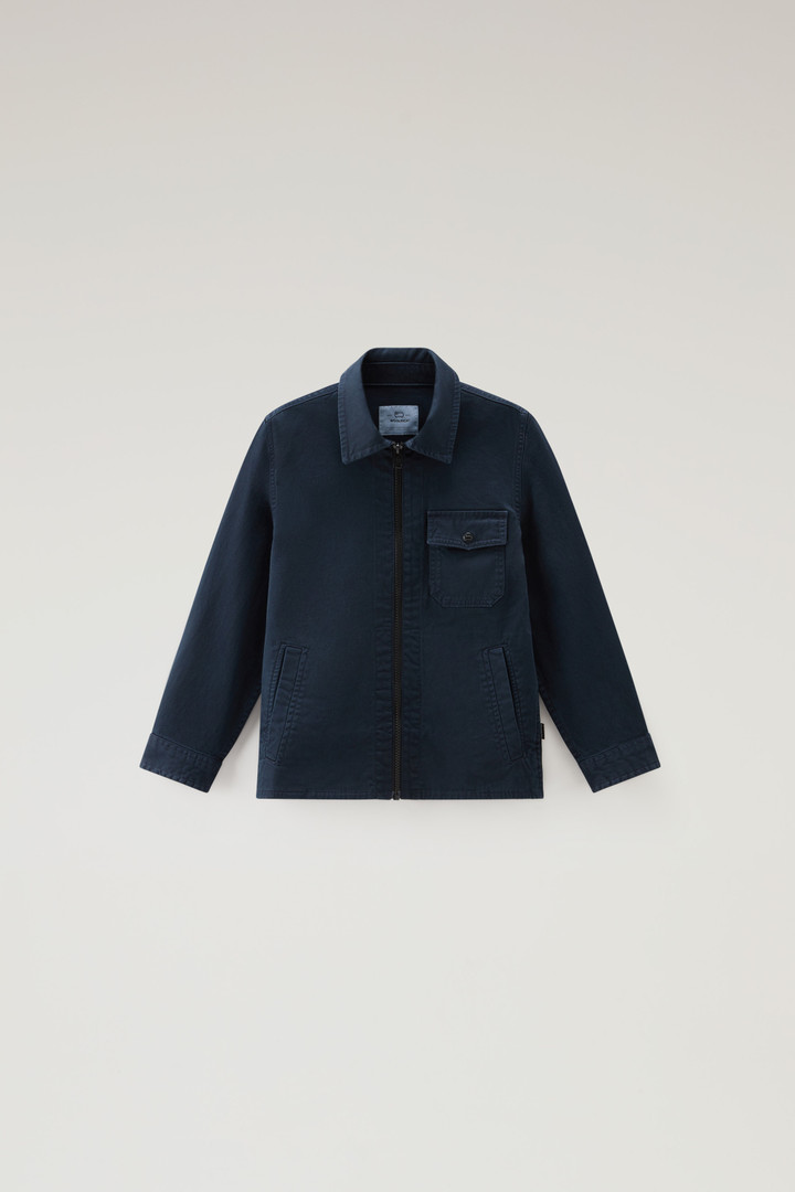 Overshirt aus stückgefärbter Stretch-Baumwolle für Jungen Blau photo 1 | Woolrich