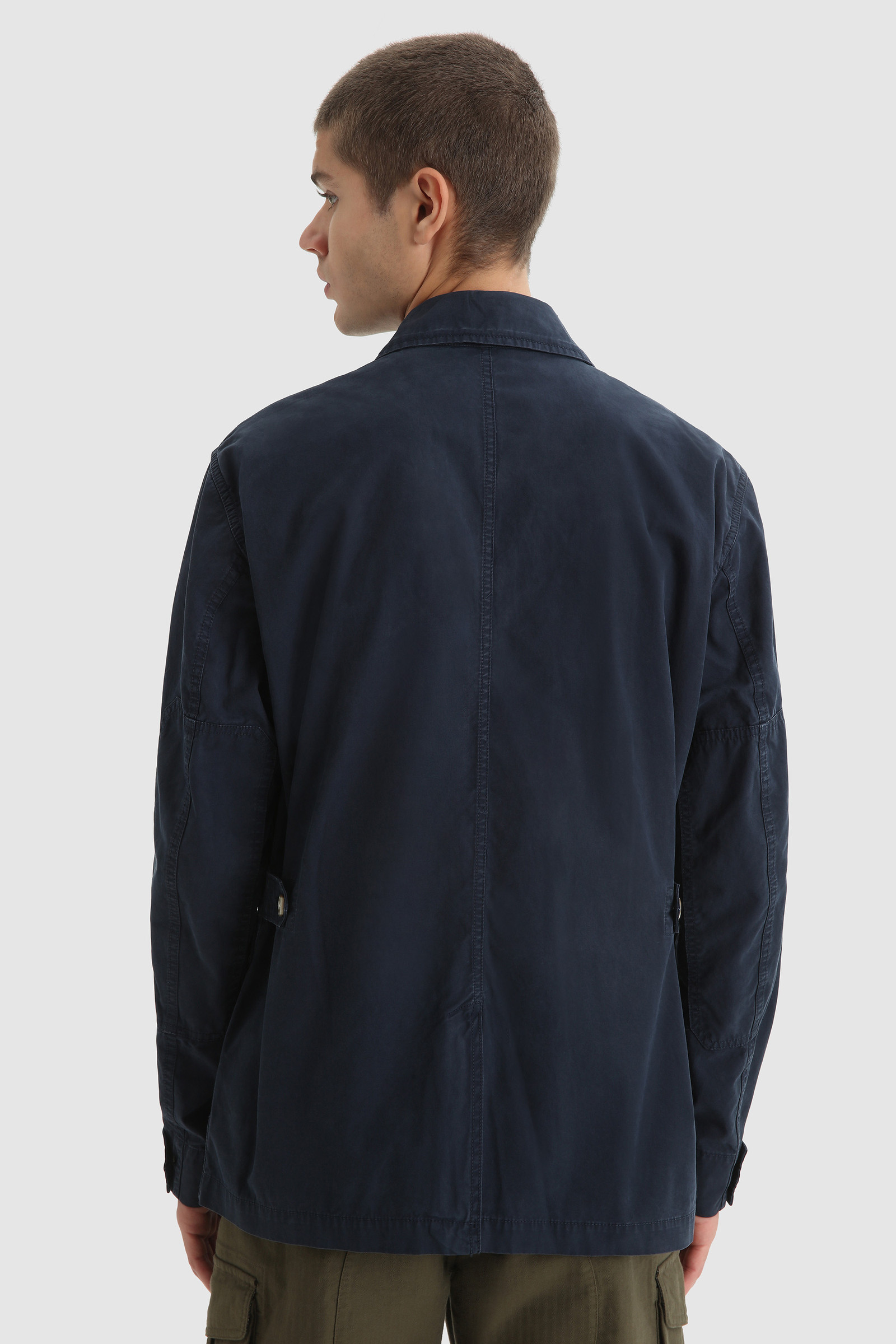 Feldjacke mit Rundhalsausschnitt aus weicher, stückgefärbter Baumwolle Blau photo 3 | Woolrich