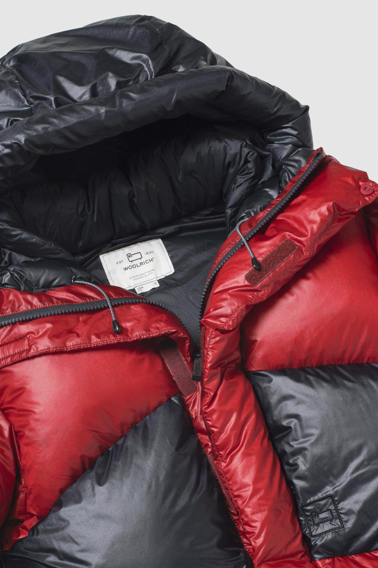 Parka met dons in diamantstiksel