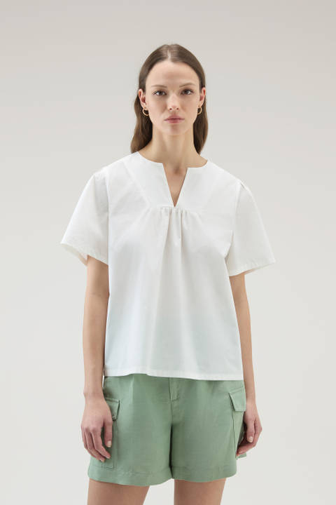 Bluse aus reiner Baumwollpopeline Weiß | Woolrich