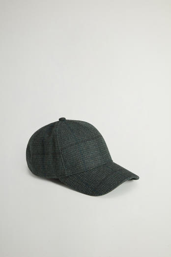 Cappellino a quadri in misto lana italiana Verde | Woolrich