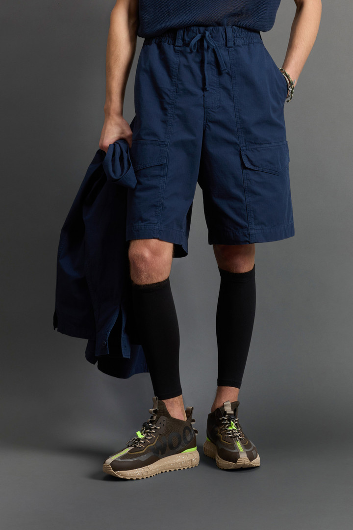 Garment-Dyed Pure Cotton Ripstop Shorts by Todd Snyder Blue photo 2 | Woolrich