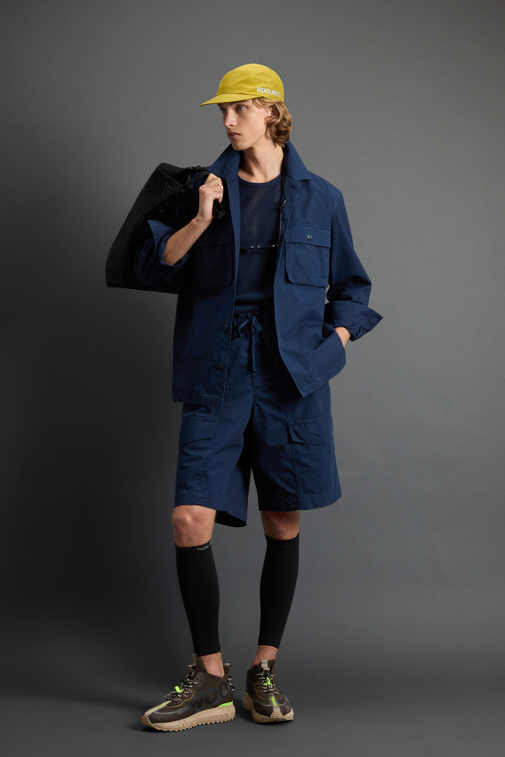 Garment-Dyed Pure Cotton Ripstop Shirt by Todd Snyder Blue photo 2 | Woolrich