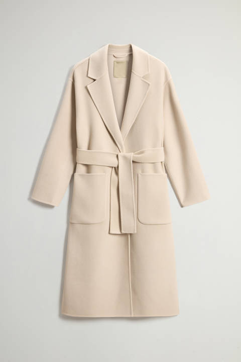 Long Coat in Pure Virgin Wool with Belt Beige photo 2 | Woolrich