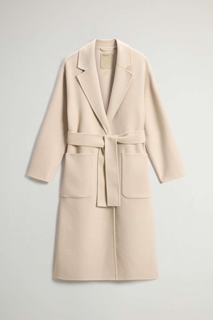 Cappotto lungo in pura lana vergine con cintura Beige photo 5 | Woolrich