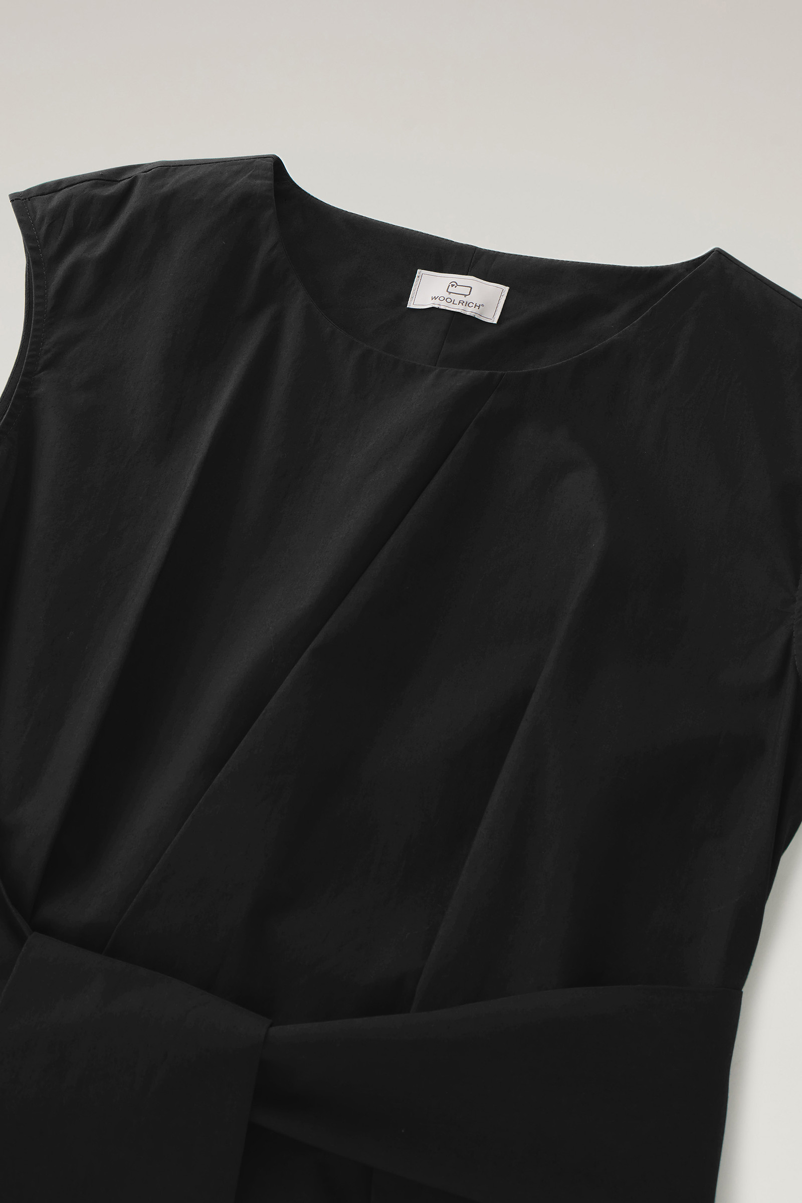 Vestido midi de popelina de puro algodón negro photo 2 | Woolrich