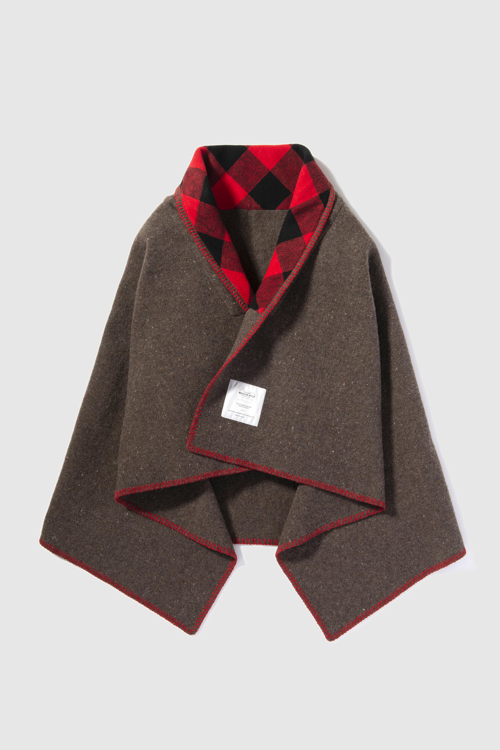 Recycled wool blanket cape