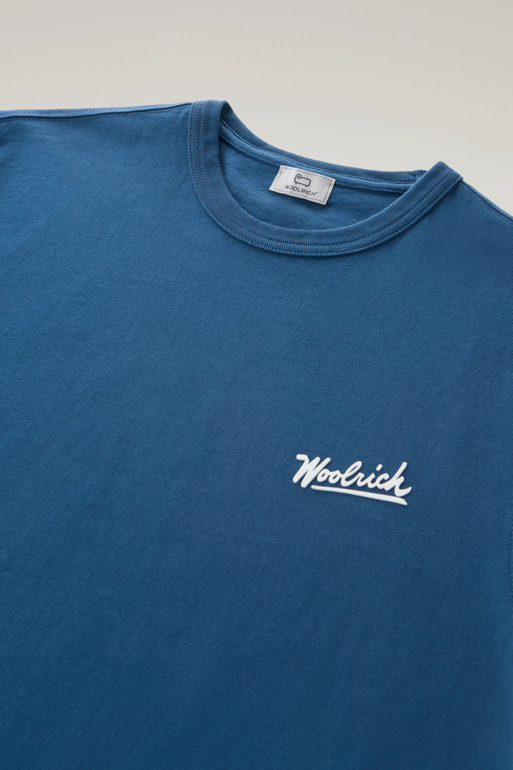 T-Shirt in Pure Cotton with Western Graphic On The Back Blue photo 6 | Woolrich