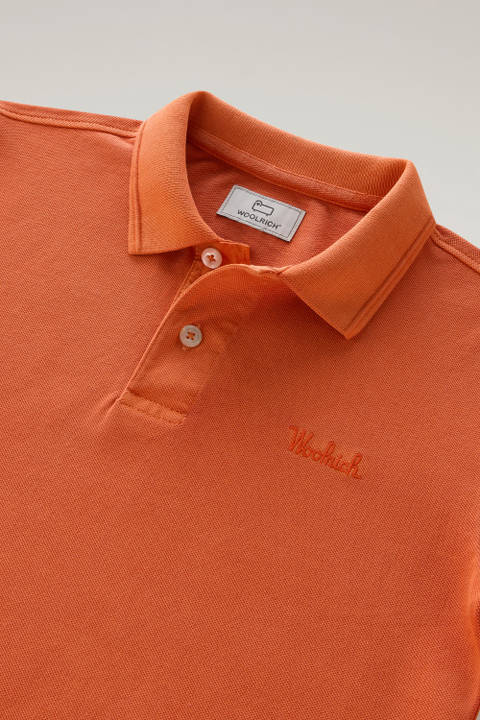 Boys' Garment-Dyed Stretch Cotton Mackinack Polo Shirt Orange photo 2 | Woolrich
