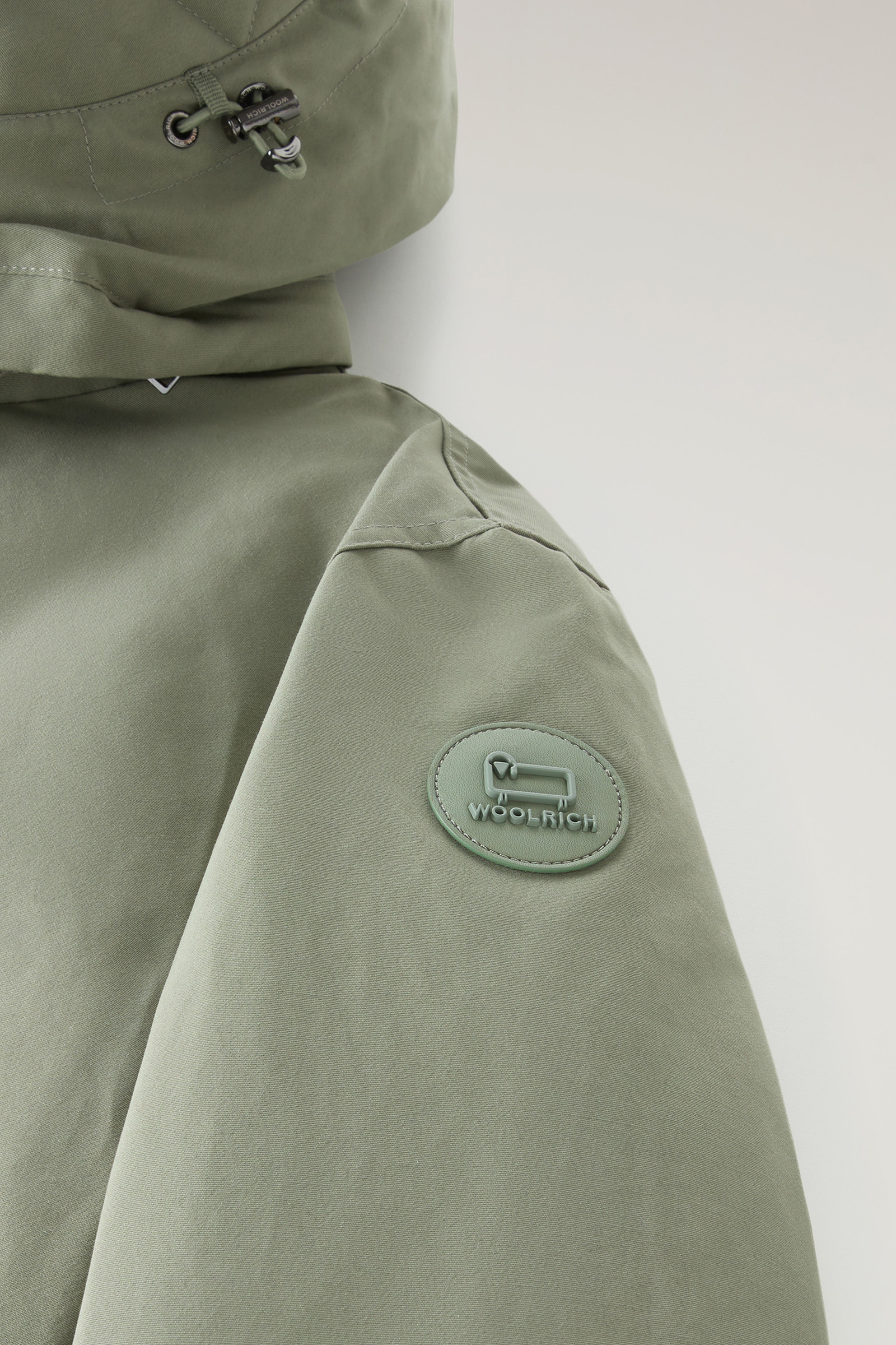 Parka in Brushed Ramar Cloth with Detachable Hood Green photo 8 | Woolrich