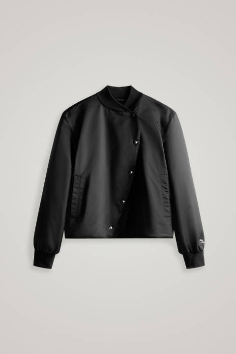 Padded Swan Bomber Jacket in Satin Nylon - Daniëlle Cathari / Woolrich Black photo 2 | Woolrich