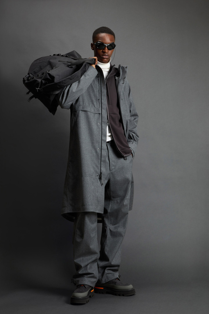 Cappotto in pura lana vergine italiana con cappuccio by Todd Snyder Grigio photo 2 | Woolrich