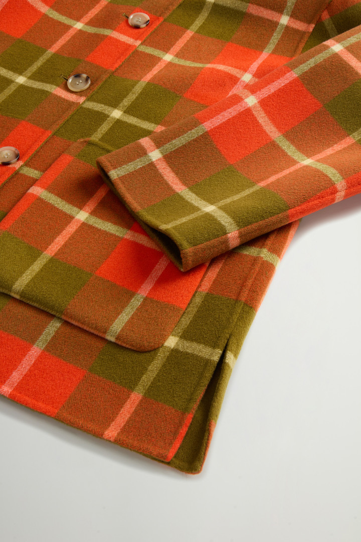 Jacket in Pure Virgin Wool with Checked Pattern Orange photo 7 | Woolrich