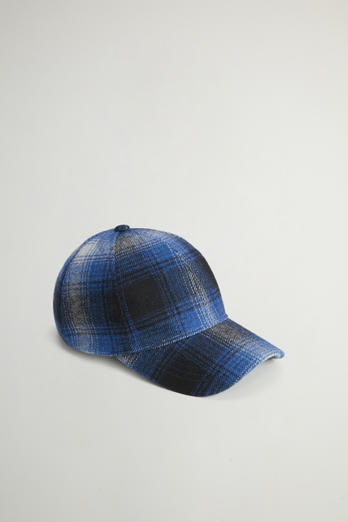 Cappellino a quadri in misto lana italiana Blu | Woolrich