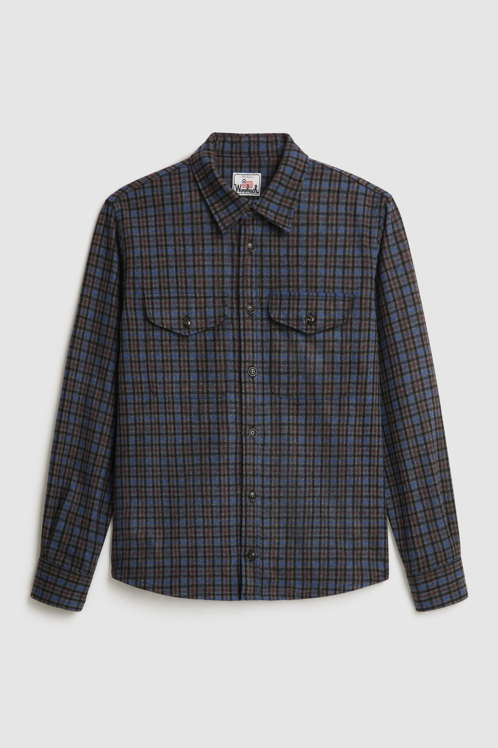 Wool Blend Oxbow Flannel Overshirt - Made in USA Grey photo 7 | Woolrich