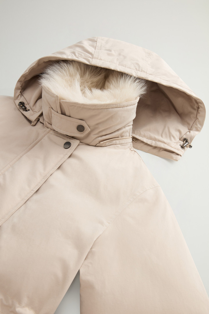 Short Arctic Parka in Mountain Cloth with Removable Hood and Fur Beige photo 7 | Woolrich