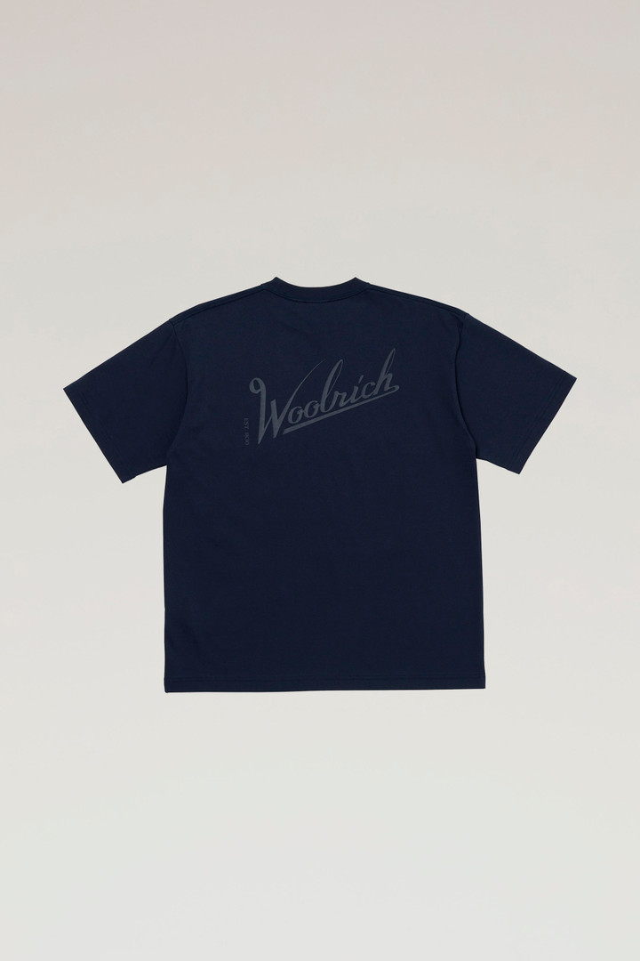 T-shirt van COOLMAX met opdruk Blauw photo 1 | Woolrich