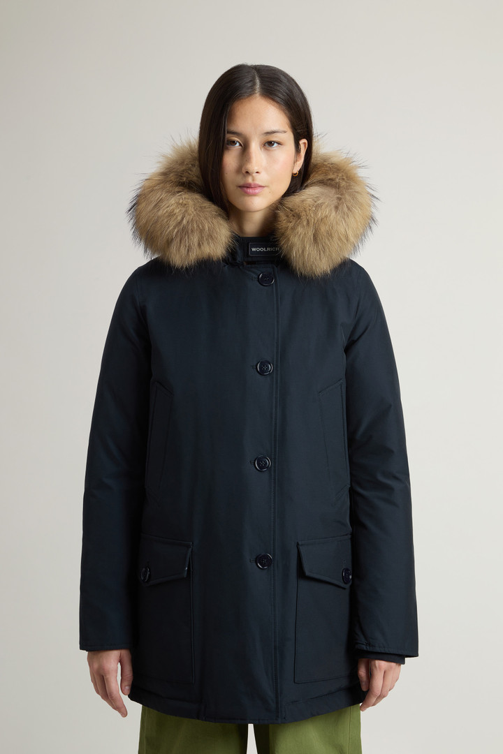Arctic Parka in Ramar Cloth with Four Pockets and Detachable Fur Blue photo 1 | Woolrich