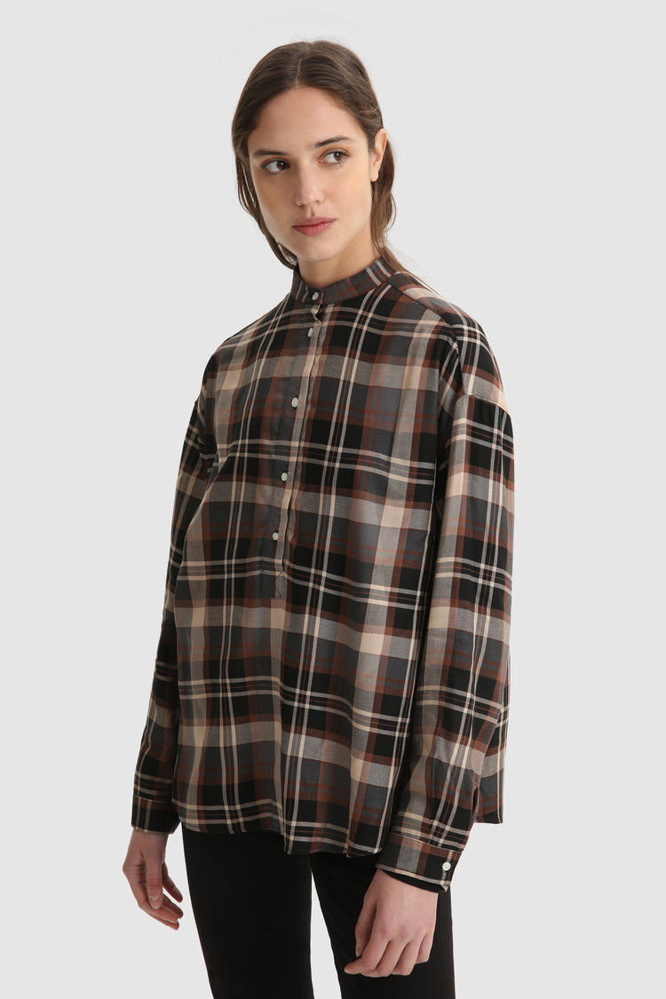 Twill Shirt with band collar