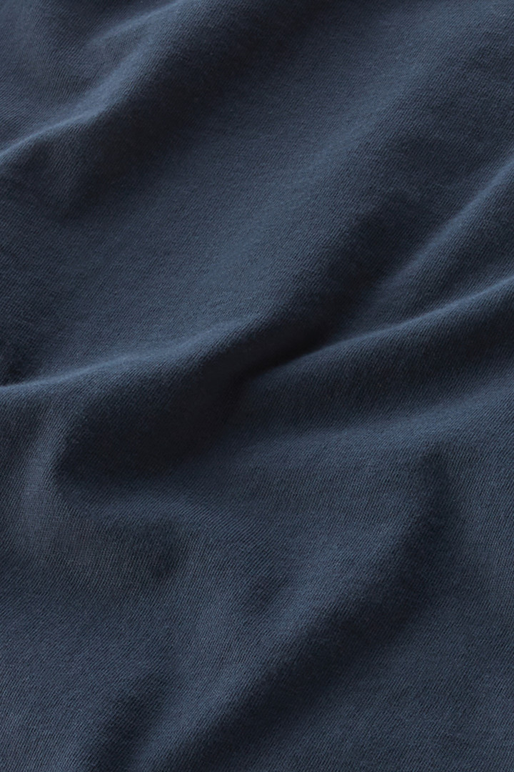 Lakeside T-shirt aus reinem Baumwolljersey mit Aufdruck auf der Rückseite Blau photo 4 | Woolrich