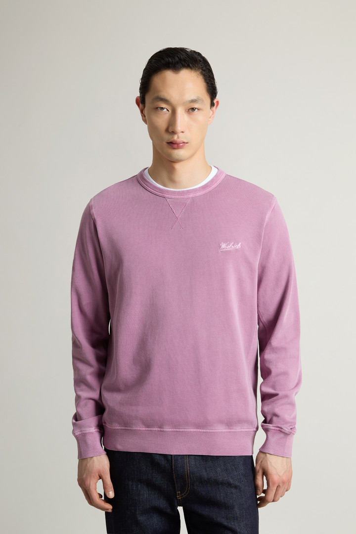 Sweat-shirt à col rond teint en pièce en pur coton léger Violet photo 1 | Woolrich