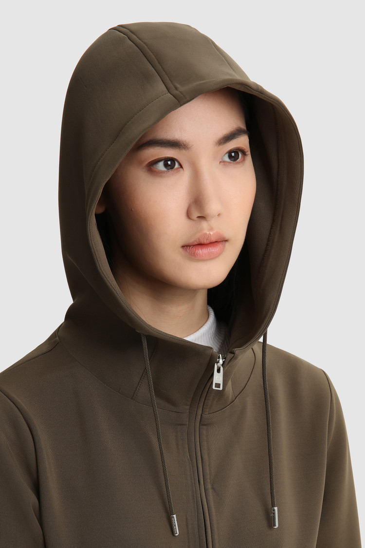 Stretch cotton full-zip Hoodie