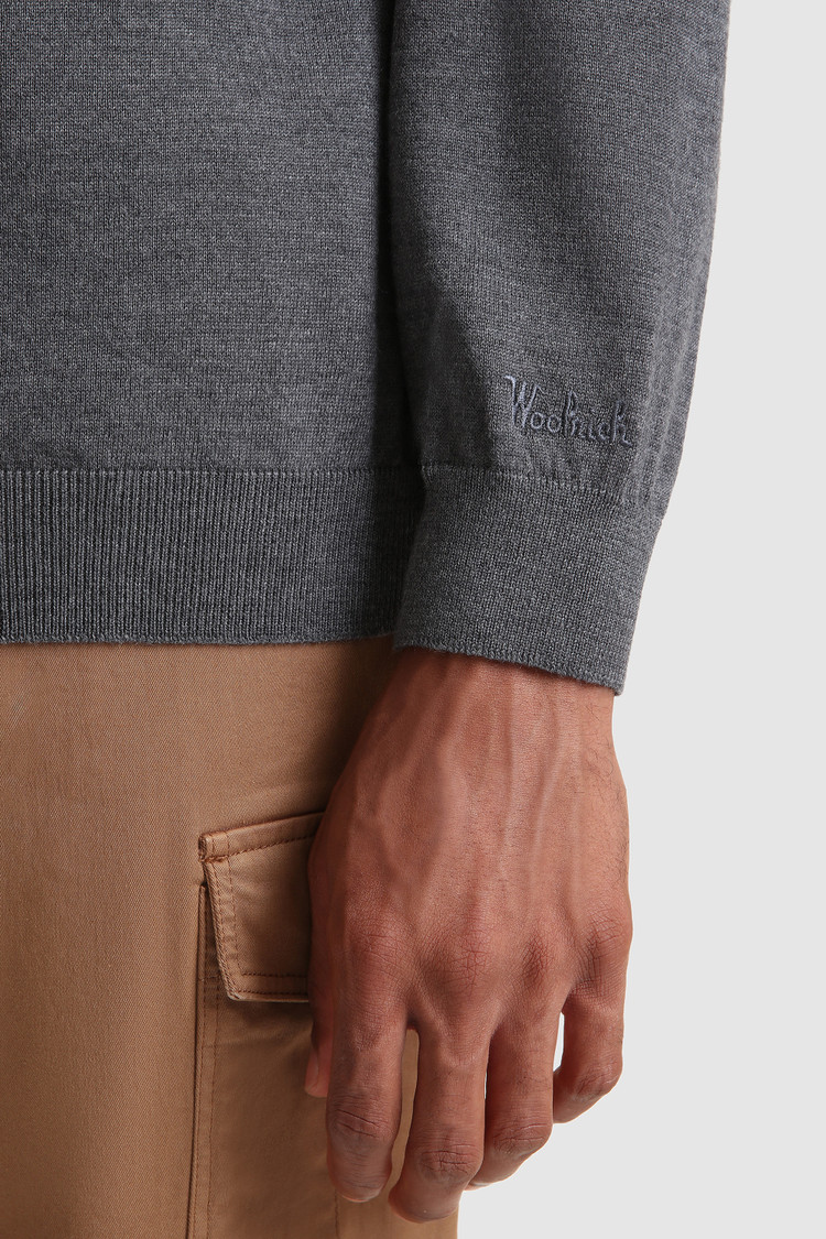 Maglia polo in lana merino extrafine