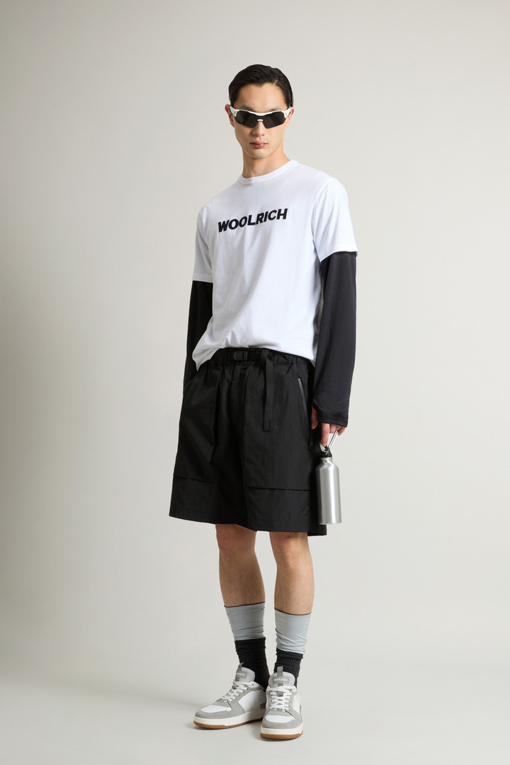 Pure Cotton T-Shirt with Embroidered Logo White photo 2 | Woolrich