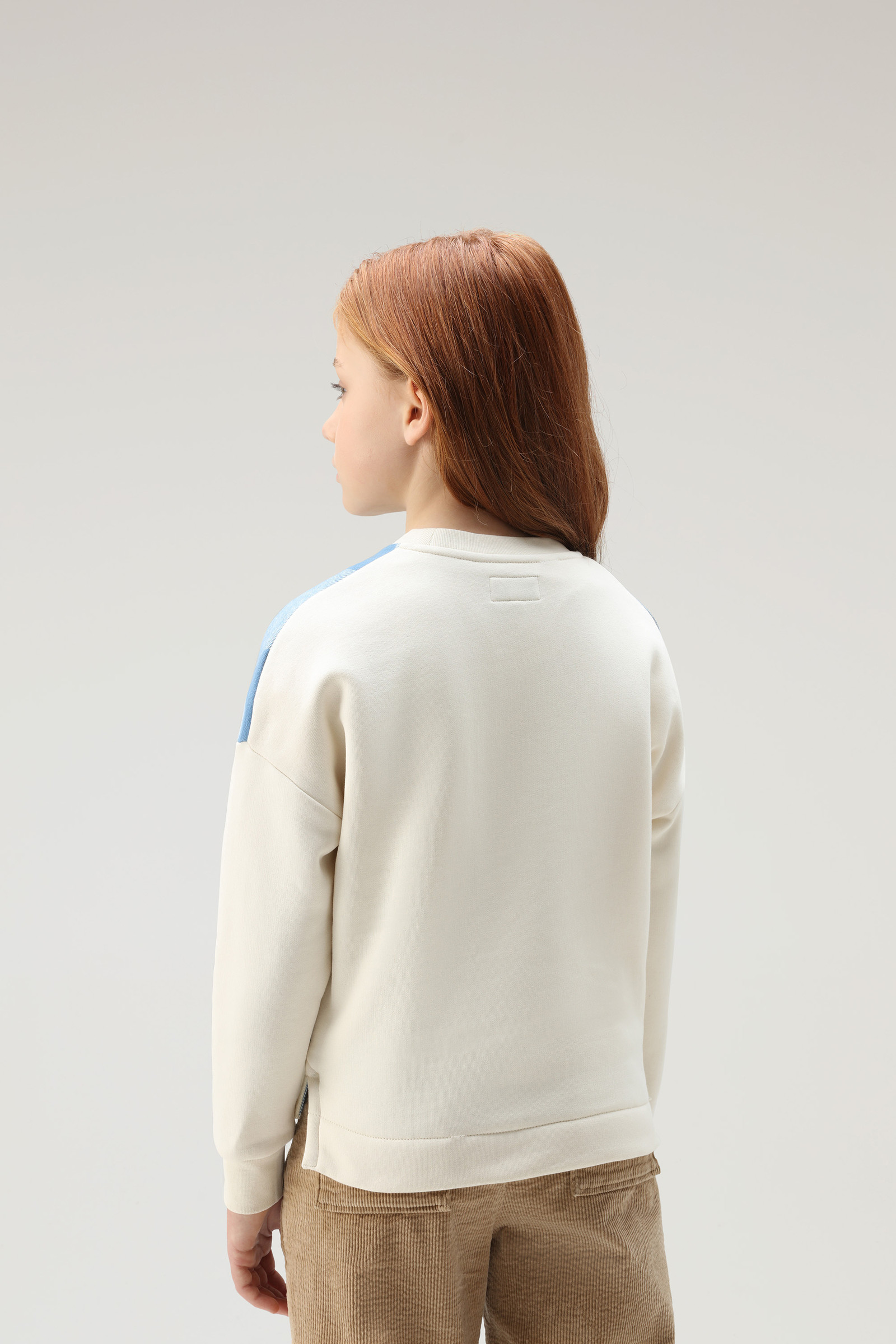 Girls' Buffalo Check Sweatshirt in Cotton Beige photo 3 | Woolrich