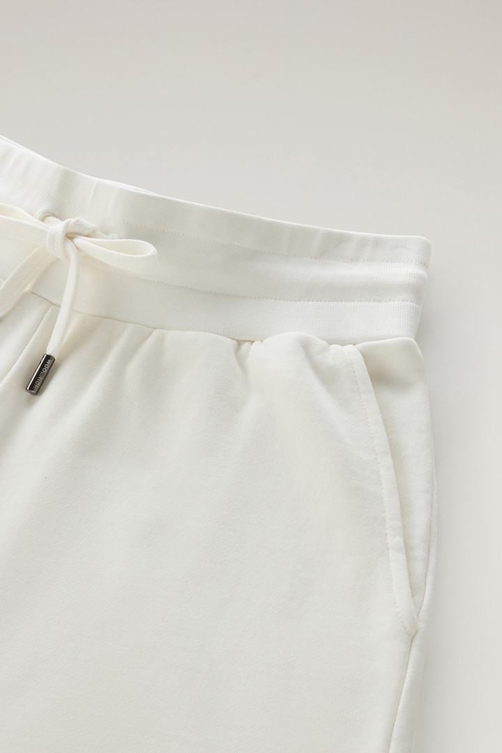 Bermuda de sport en pur coton molletonné avec cordon de serrage Blanc photo 6 | Woolrich