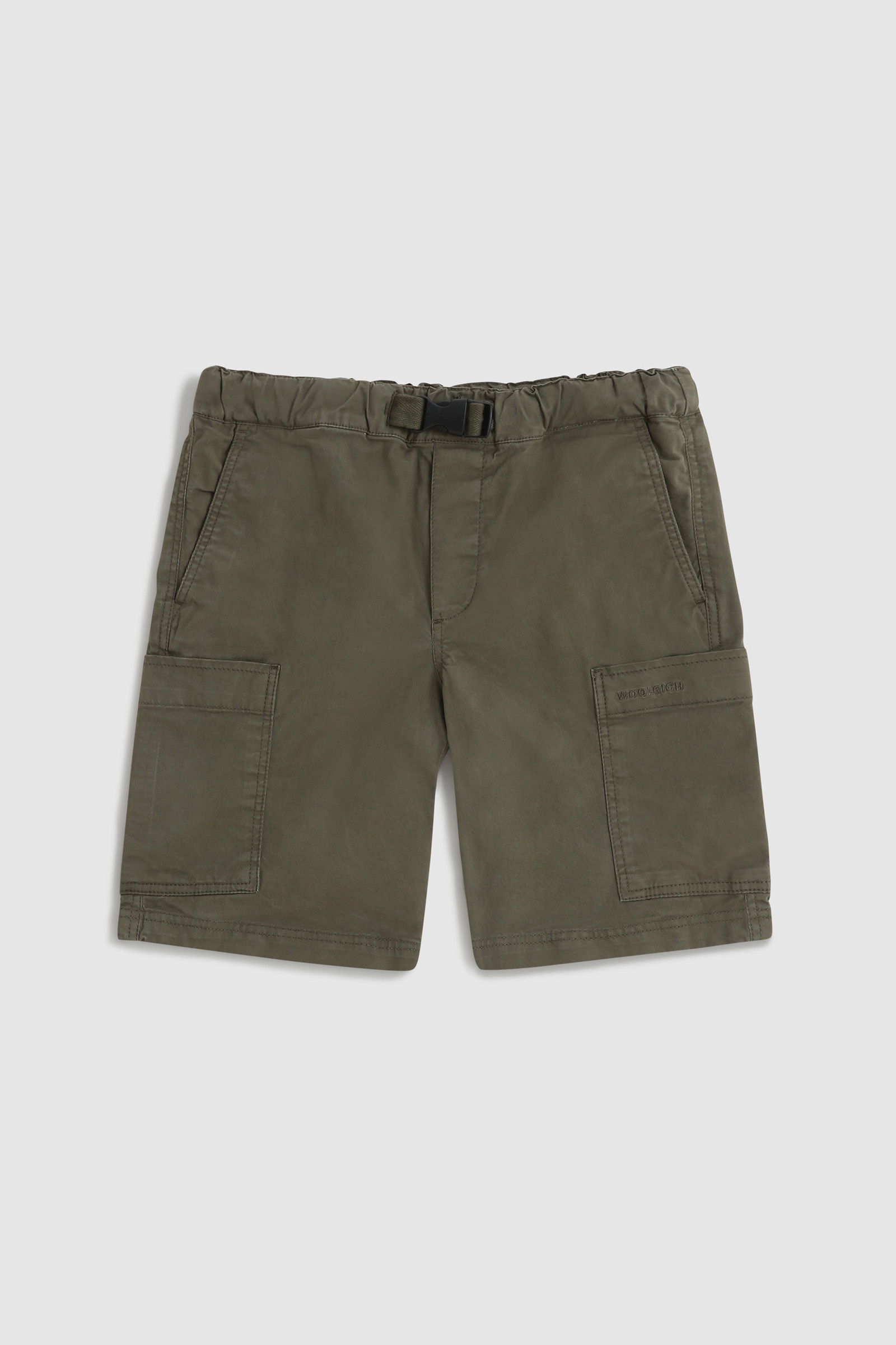 Shorts aus Stretch-Baumwoll-Twill für Jungen Grün | Woolrich