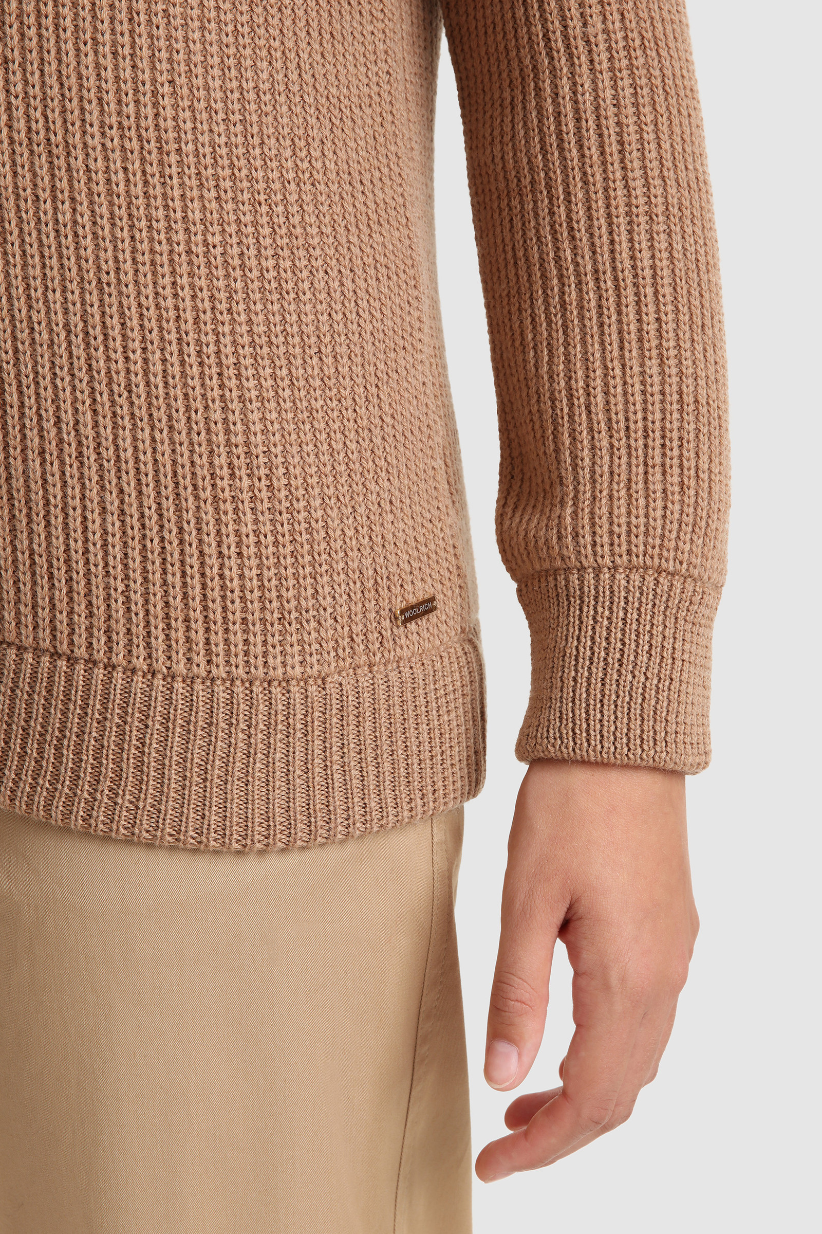 Ribbed virgin merino wool Crewneck Sweater