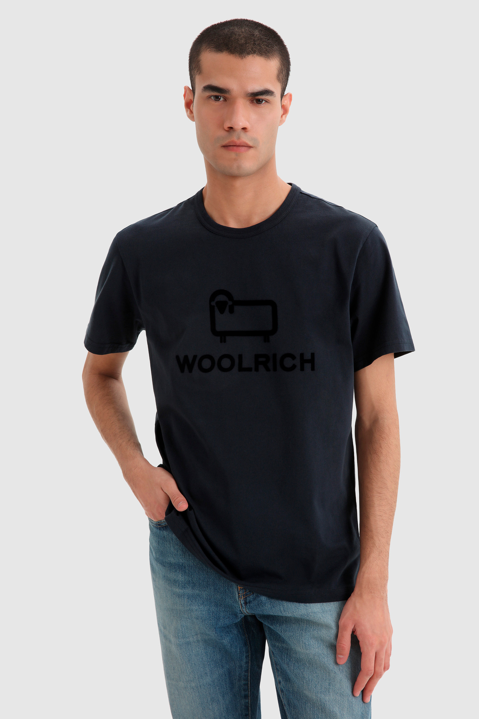 Macro logo t-shirt Blue | Woolrich