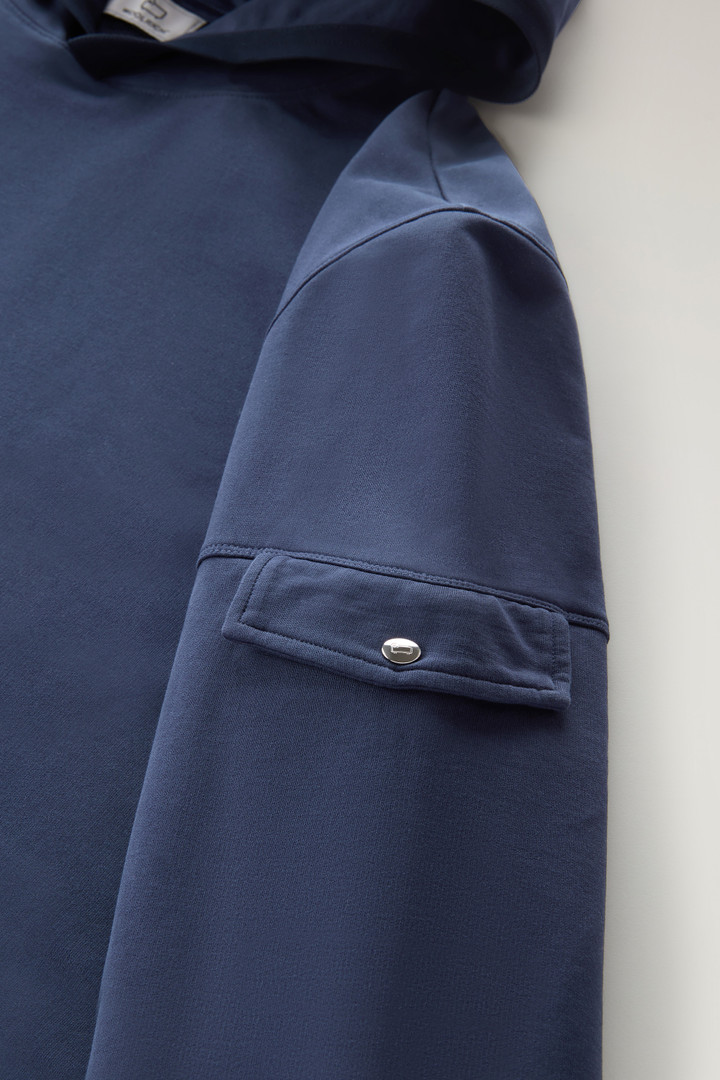 Sweatshirt aus reiner Baumwolle mit Kapuze und Tasche Blau photo 7 | Woolrich