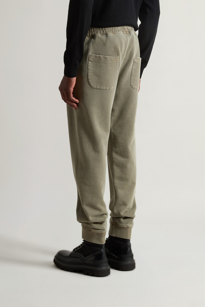 Garment-Dyed Pants in Pure Cotton Fleece Green photo 3 | Woolrich