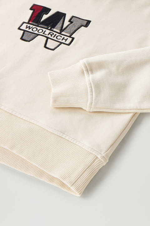 Girls' Hoodie in Pure Cotton with Embroidered Logo White photo 2 | Woolrich
