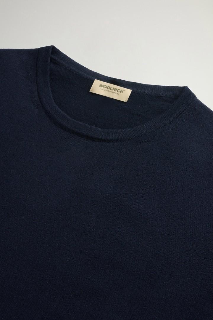 Short-Sleeved Pure Cotton Sweater Blue photo 6 | Woolrich